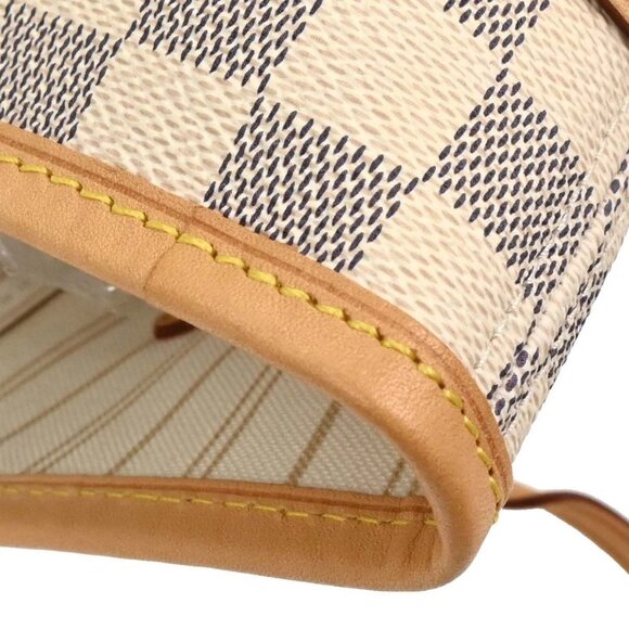 Louis Vuitton Damier Azur Neverfull MM Shoulder Tote Bag N41361 AR0148 125507 - Picture 6 of 10